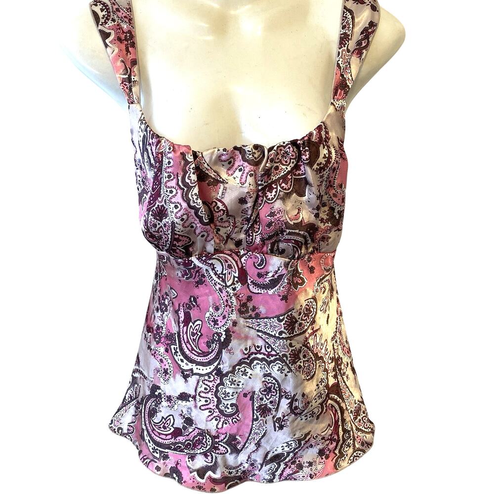 Vintage Self Esteem Women M Y2K Babydoll Top FairyGrunge Milkmaid Peasant Satin